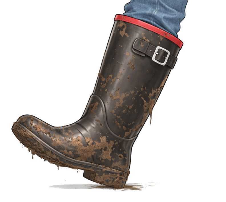 muddy boot